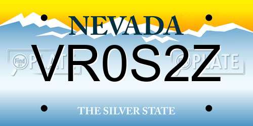 VR0S2Z Nevada License Plate