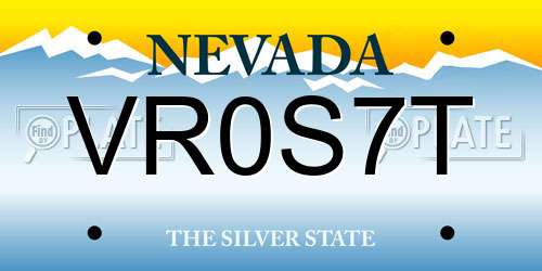 VR0S7T Nevada License Plate