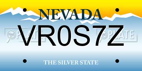 VR0S7Z Nevada License Plate