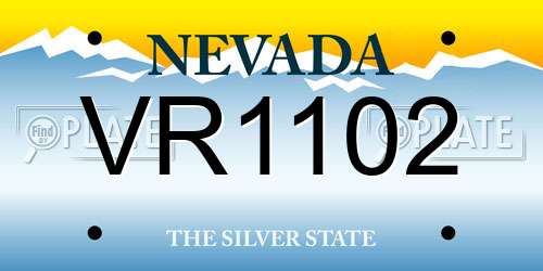 VR1102 Nevada License Plate