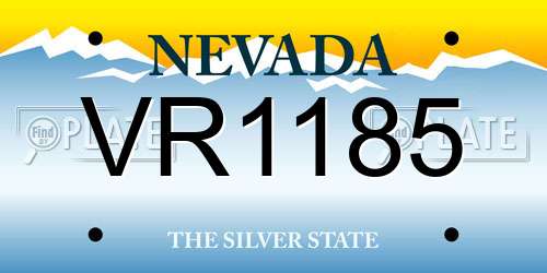 VR1185 Nevada License Plate