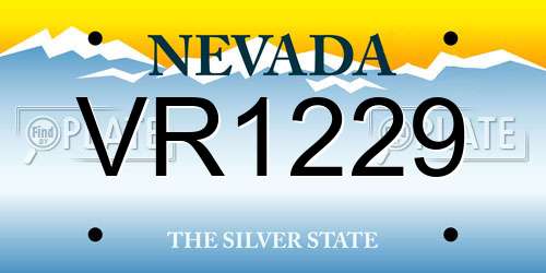 VR1229 Nevada License Plate