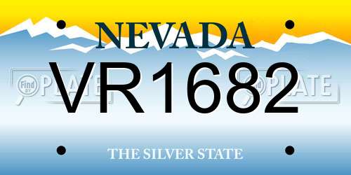 VR1682 Nevada License Plate