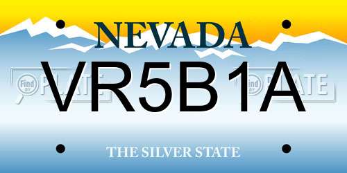 VR5B1A Nevada License Plate