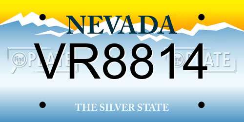 VR8814 Nevada License Plate
