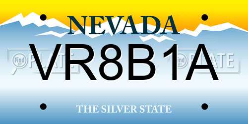 VR8B1A Nevada License Plate