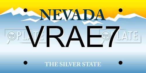 VRAE7 Nevada License Plate
