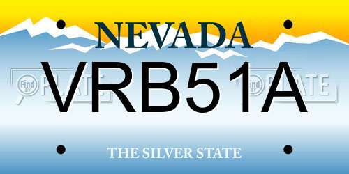 VRB51A Nevada License Plate