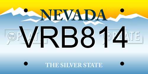 VRB814 Nevada License Plate