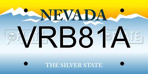 VRB81A Nevada License Plate