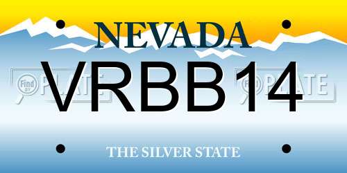 VRBB14 Nevada License Plate