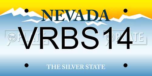 VRBS14 Nevada License Plate
