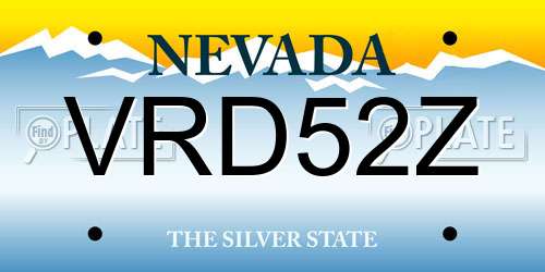 VRD52Z Nevada License Plate