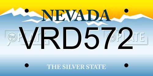 VRD572 Nevada License Plate
