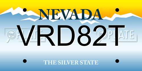 VRD82T Nevada License Plate