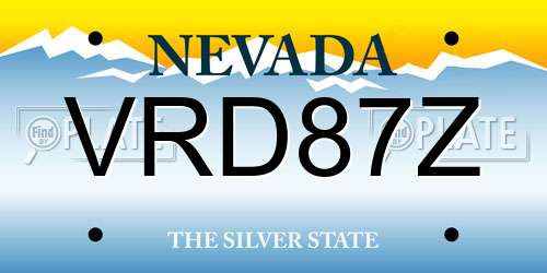 VRD87Z Nevada License Plate