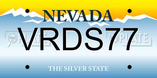 VRDS77 Nevada License Plate
