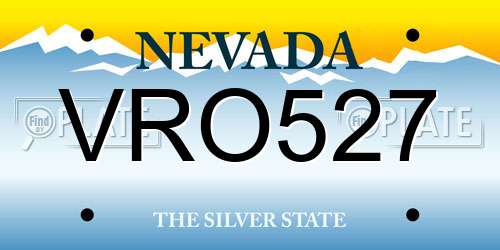 VRO527 Nevada License Plate