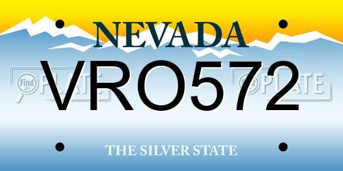 VRO572 Nevada License Plate