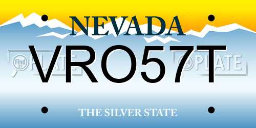 VRO57T Nevada License Plate