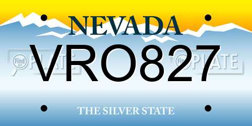 VRO827 Nevada License Plate