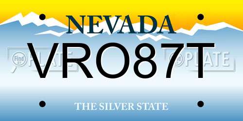 VRO87T Nevada License Plate