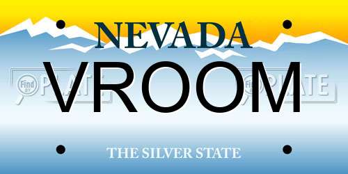 VROOM Nevada License Plate