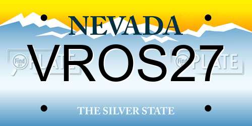 VROS27 Nevada License Plate