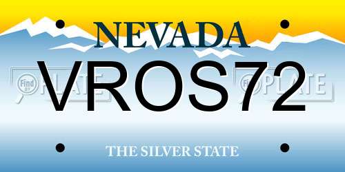 VROS72 Nevada License Plate