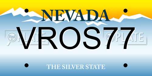 VROS77 Nevada License Plate