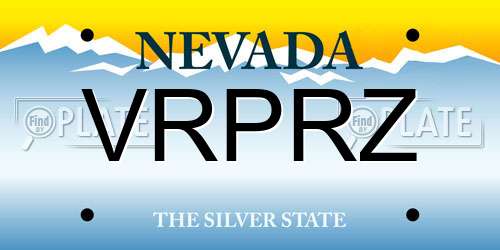 VRPRZ Nevada License Plate
