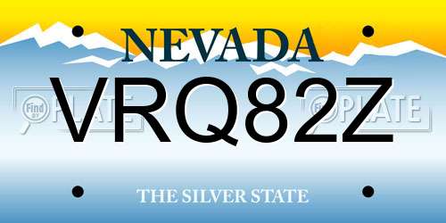 VRQ82Z Nevada License Plate