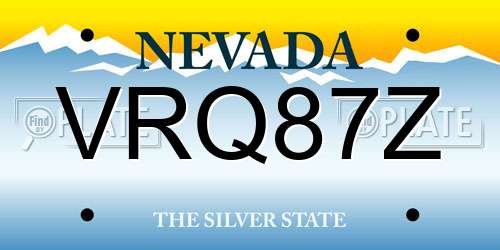 VRQ87Z Nevada License Plate