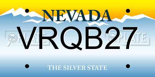 VRQB27 Nevada License Plate