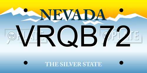 VRQB72 Nevada License Plate