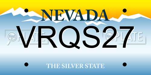VRQS27 Nevada License Plate