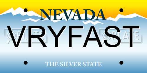 VRYFAST Nevada License Plate