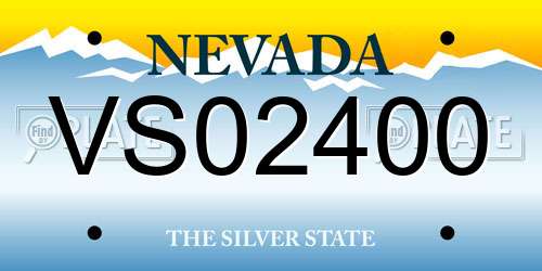 VS02400 Nevada License Plate