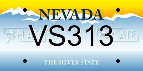VS313 Nevada License Plate