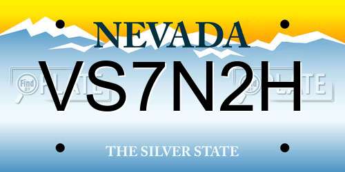 VS7N2H Nevada License Plate