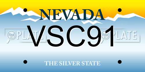 VSC91 Nevada License Plate