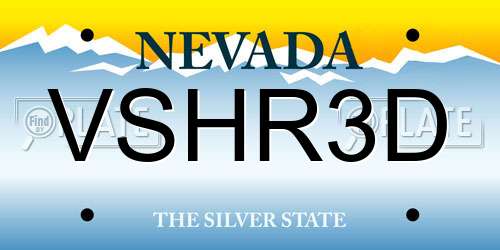 VSHR3D Nevada License Plate
