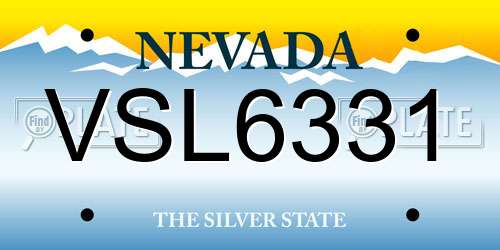 VSL6331 Nevada License Plate