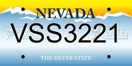 VSS3221 Nevada License Plate