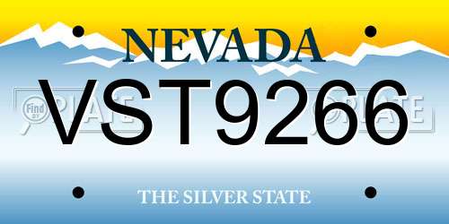 VST9266 Nevada License Plate