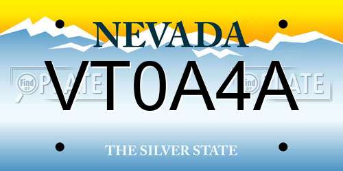 VT0A4A Nevada License Plate