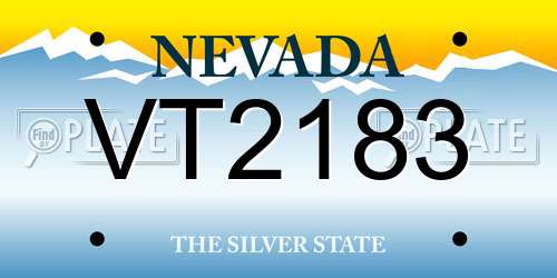 VT2183 Nevada License Plate