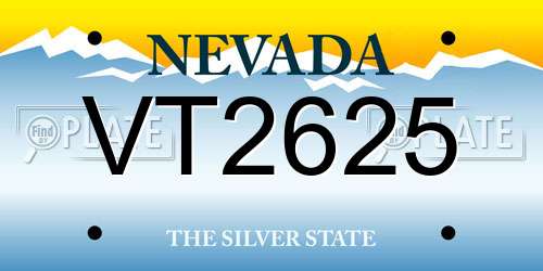 VT2625 Nevada License Plate