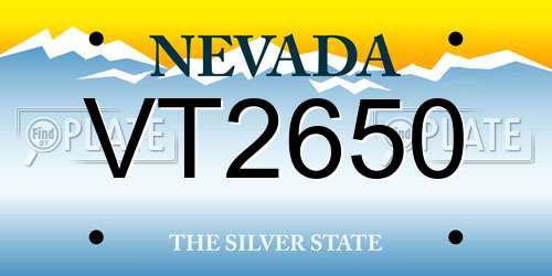 VT2650 Nevada License Plate