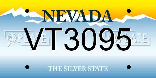VT3095 Nevada License Plate